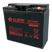 12V 20Ah Batterie au plomb (AGM), B.B. Battery WP1220P, 181x76x166 mm (Lxlxh), Borne I2 (Insert M6), remplace EVP20-12P